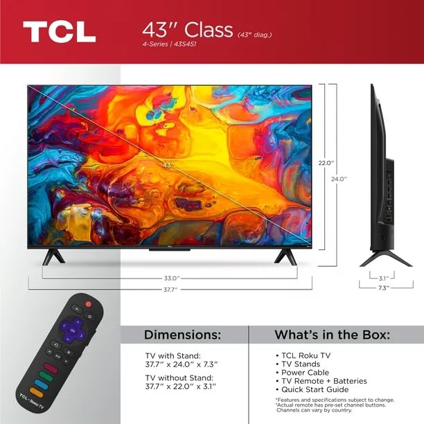 43" 4K UHD HDR LED Smart TV R73290