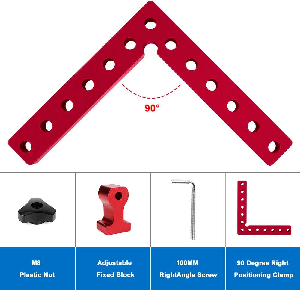2 Pcs 90 Degrees Positioning Squares Aluminum Alloy Corner Clamp V833463