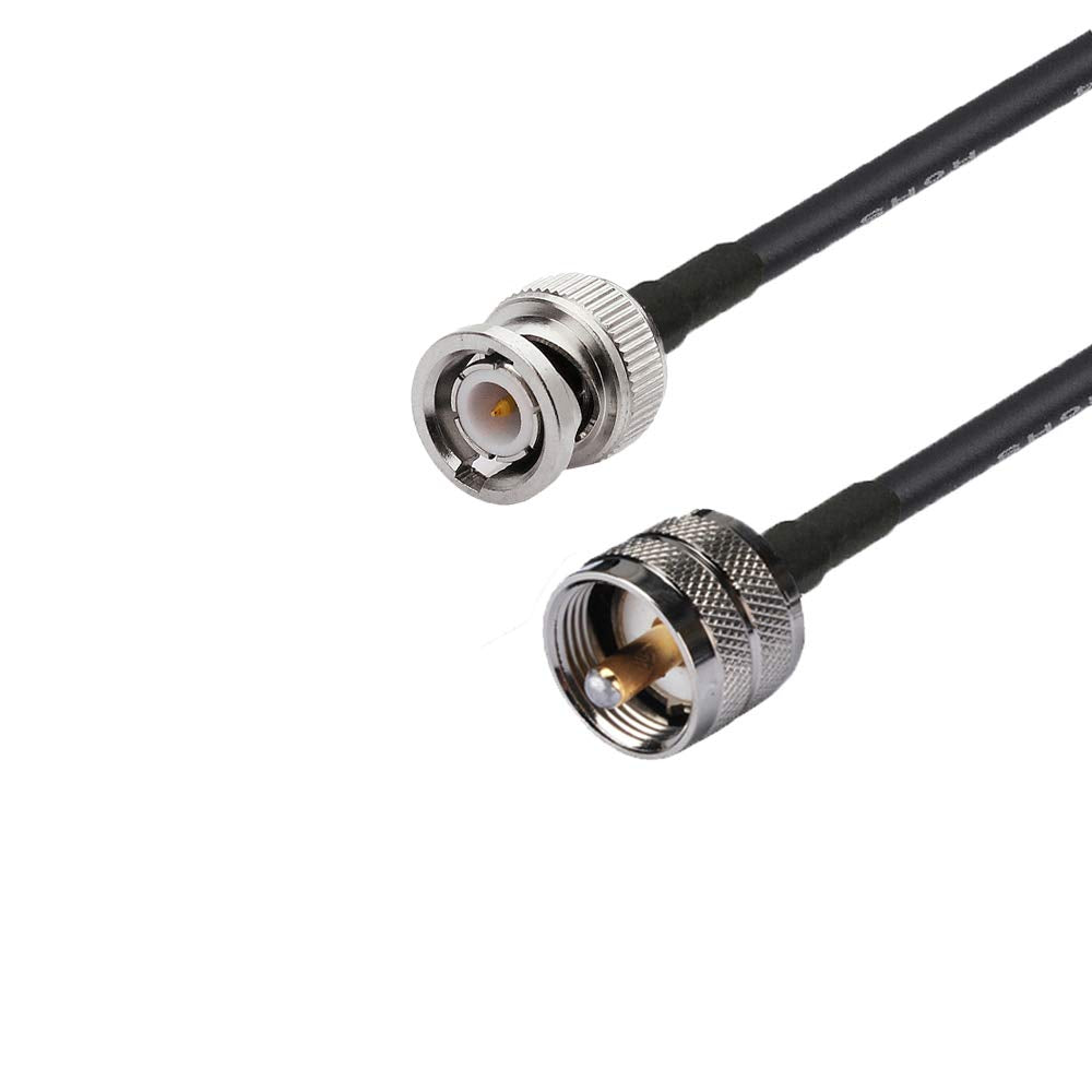UHF PL259 Male to BNC Male Coax Cable RG58 50cm C384