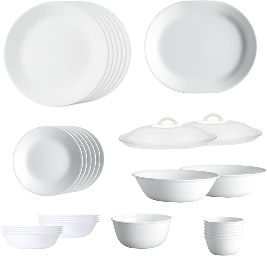 30 Pcs White Glass Dinner Set N879