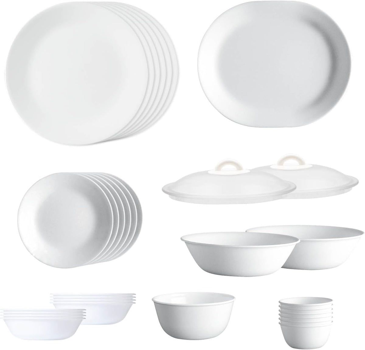 30 Pcs White Glass Dinner Set N879