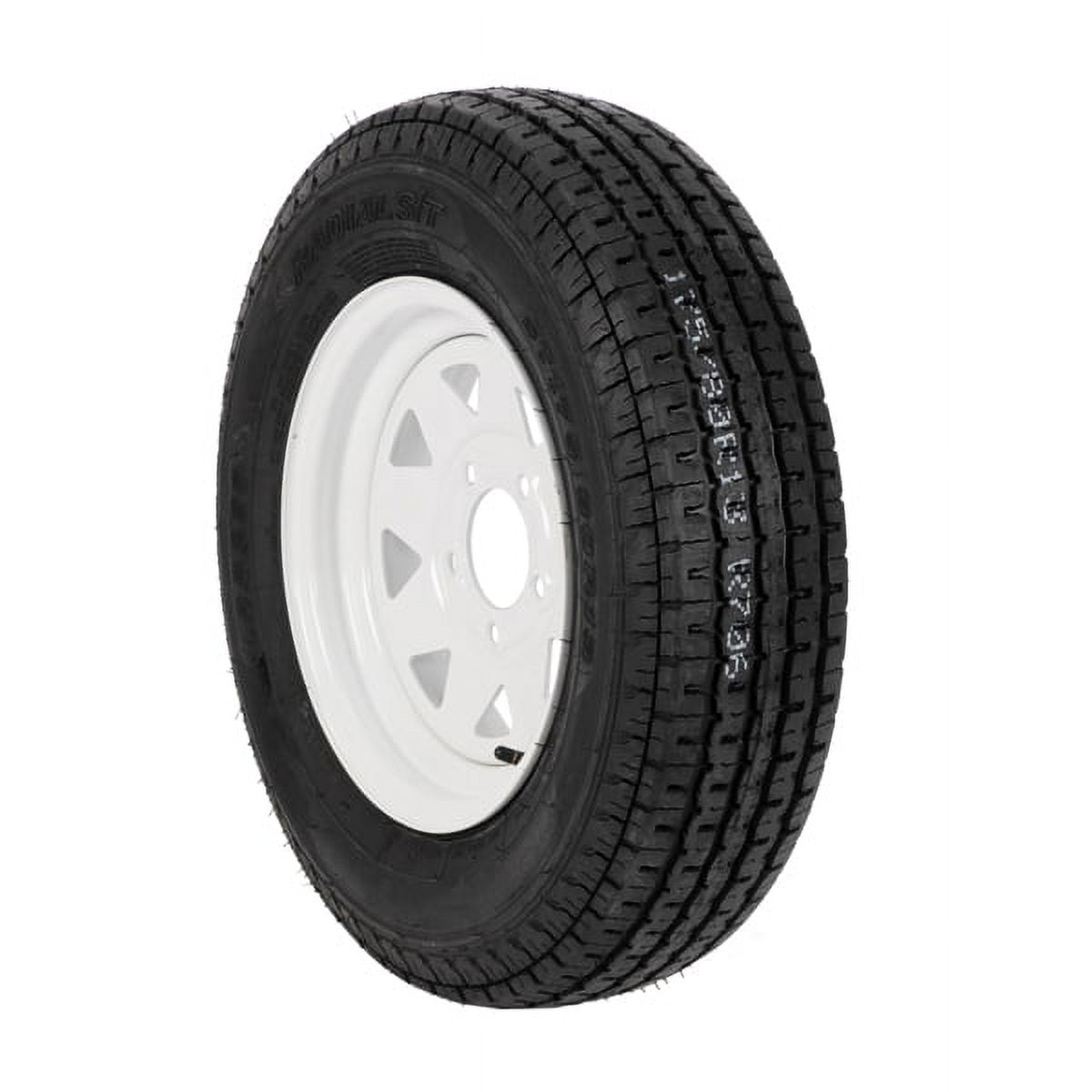 2-Pk Trailer Tire & Rim ST175/80R13 13" Load C 5 Lug White Spoke B94480