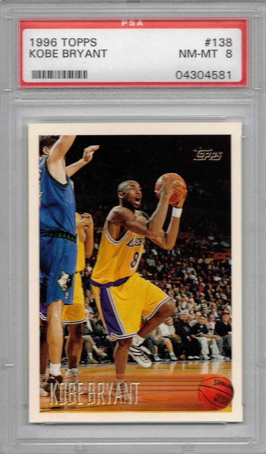 1996-97 Topps Basketball #138 Kobe Bryant Rookie Card Graded PSA 8 J7716