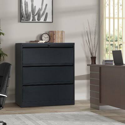 Black 3-Drawer Vertical Filing Cabinet O32753