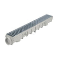 5-Inch Pro Channel Drain Kit with Metal Grate, Gray H6945