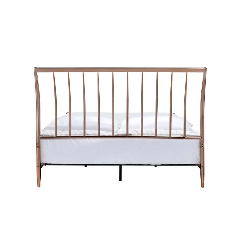 Contemporary Queen Metal Frame Sleigh Bed Z14906
