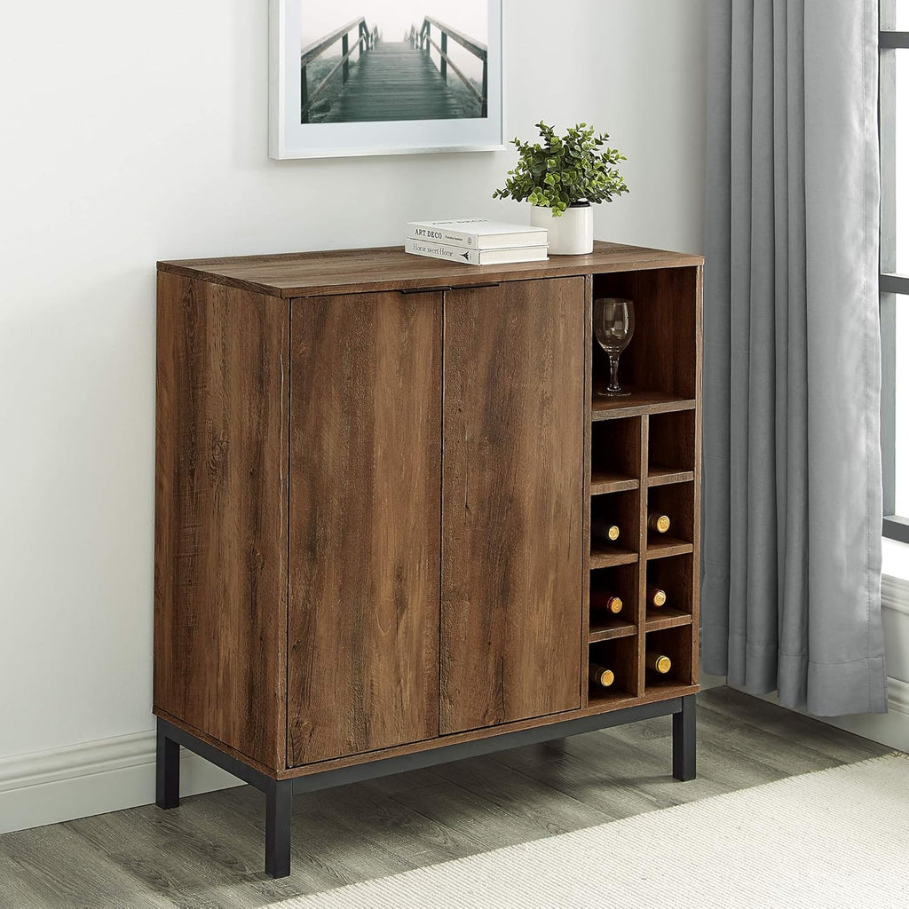 Brown 34 Inch Wood Buffet Sideboard Storage Cabinet N5542