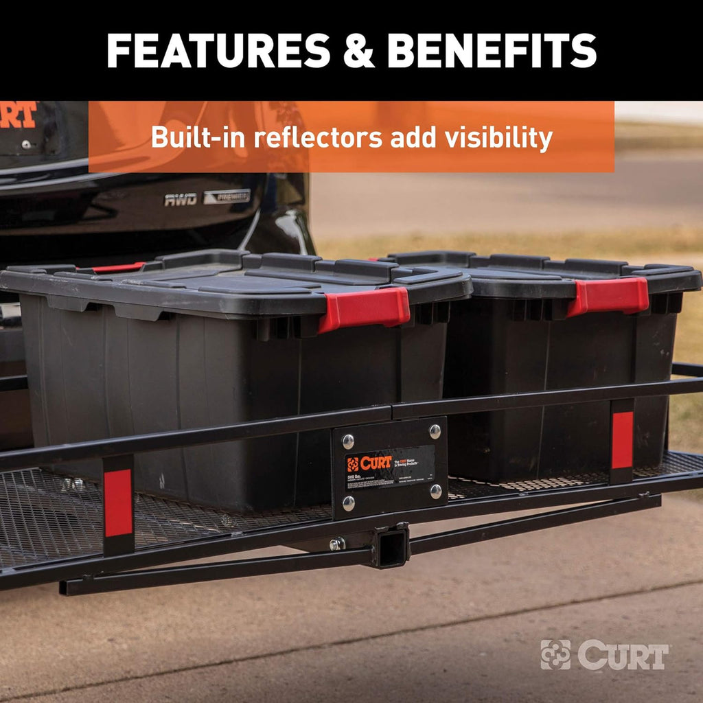 60 x 24-Inch Black Steel Basket Hitch Cargo Carrier L74367