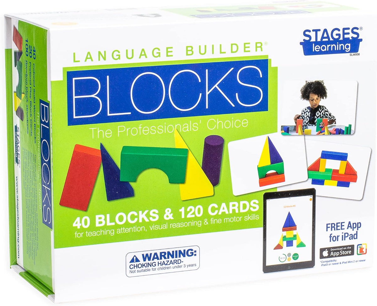 Language Builder Block Imitation Kit 120 Flashcards 90 Wood Blocks N624