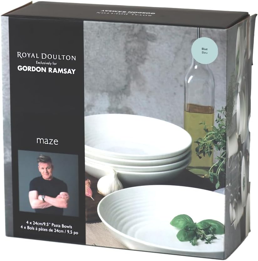 Set of 4 Blue Pasta Bowl, 9.5" D7725