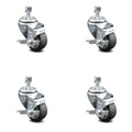 4 Swivel Caster Set with Top Lock Brake V4733