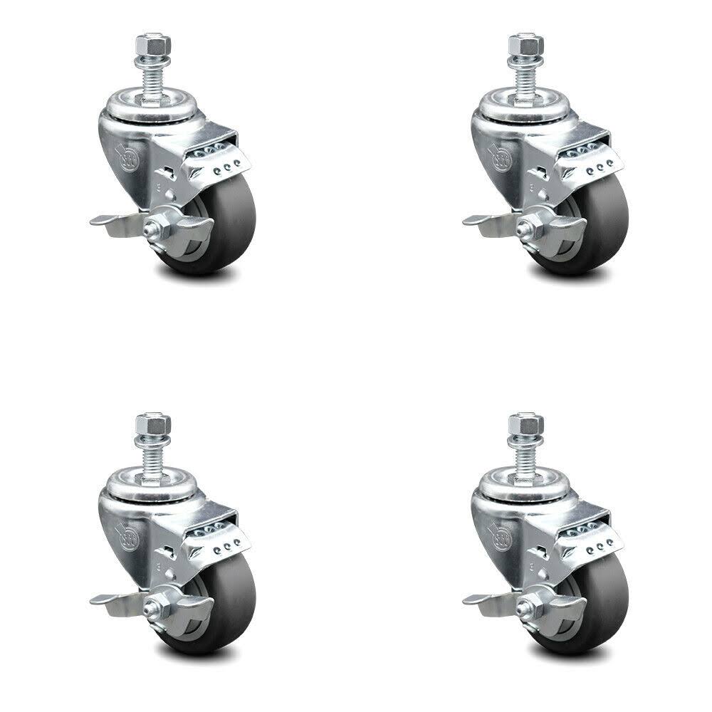 4 Swivel Caster Set with Top Lock Brake V4733