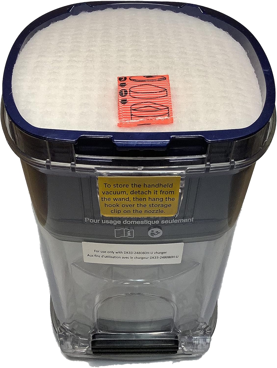 Replacement Dust Cup Dirt Bin with Foam Filter for Cordless Stick Vacuum X31101
