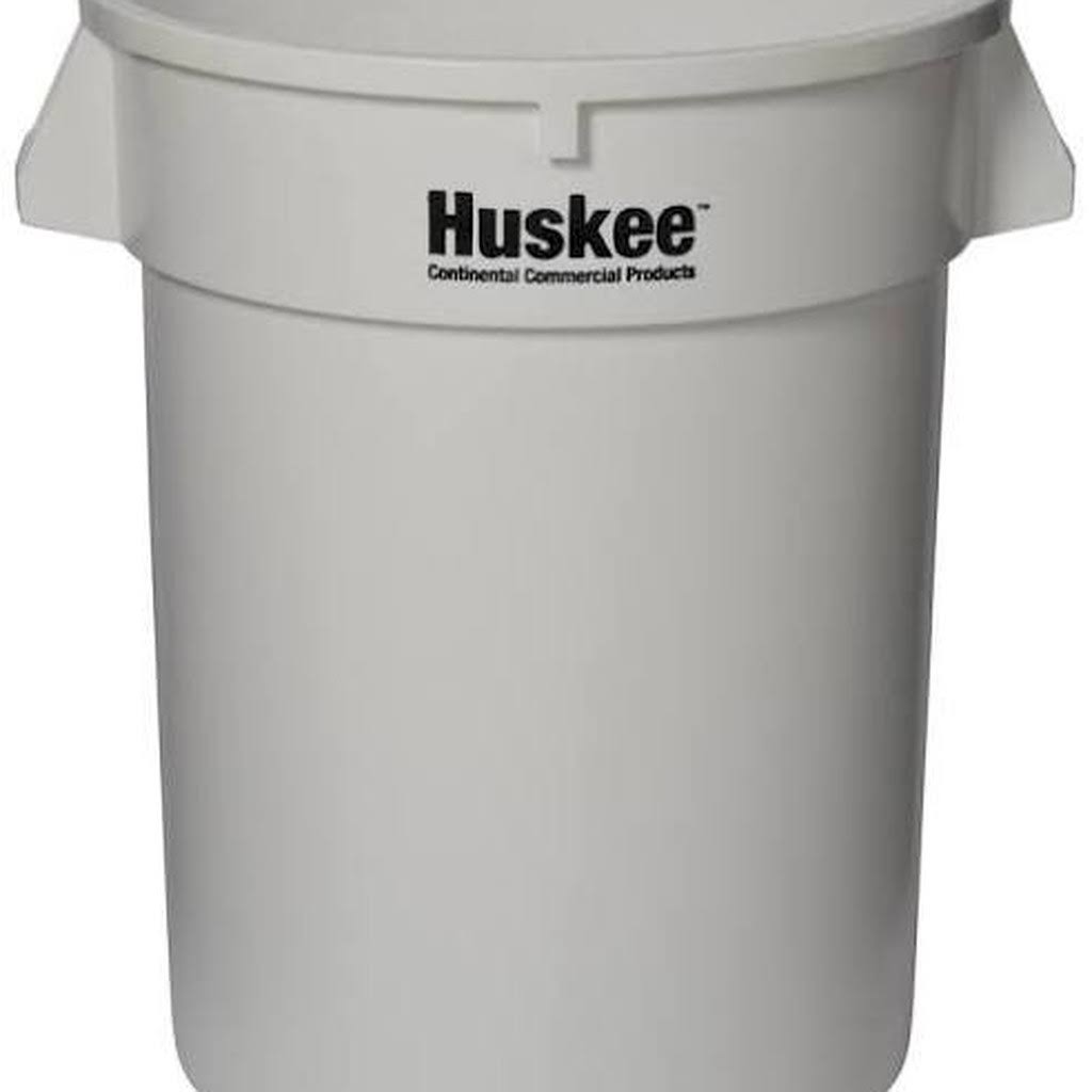 White 32 gal. Round Plastic Trash Can H287553