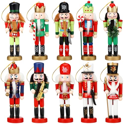 10 Pcs Wooden Nutcracker Ornaments 5 Inch W655034