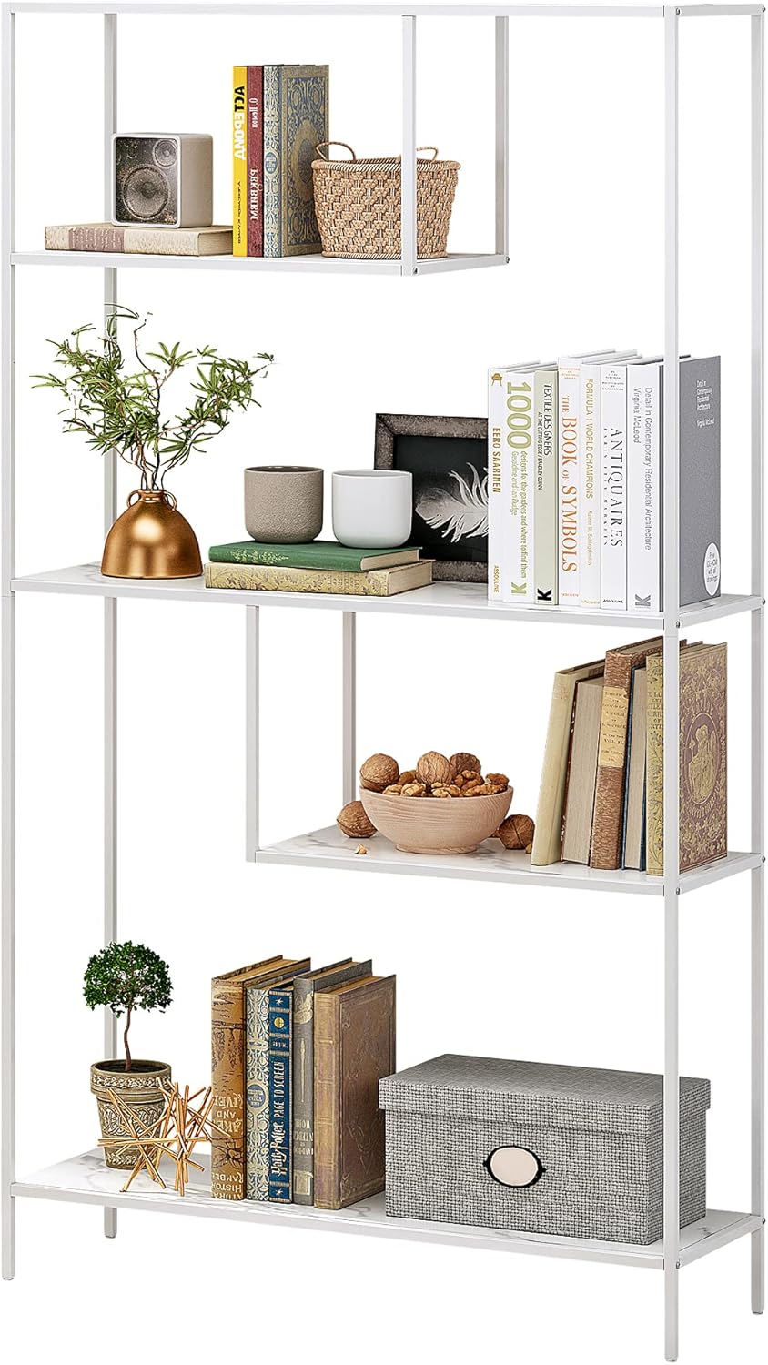 5-Tier White Bookshelf Storage Organizer Q95117