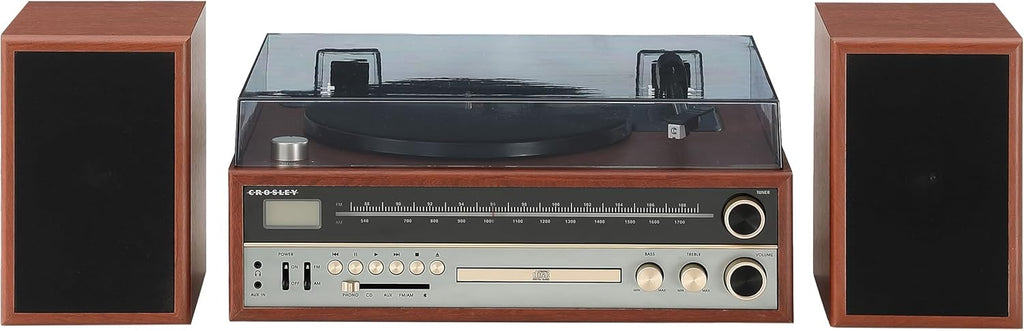 Walnut Turntable System with Bluetooth, CD, AM/FM and Speakers L467123