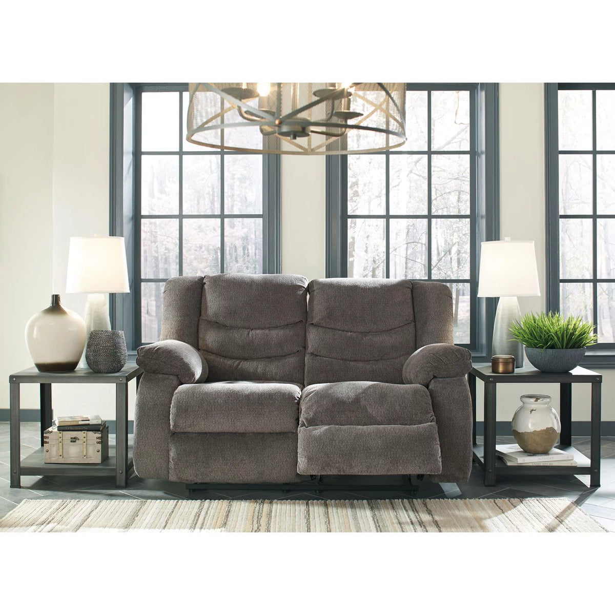 Mocha Reclining Loveseat V48475