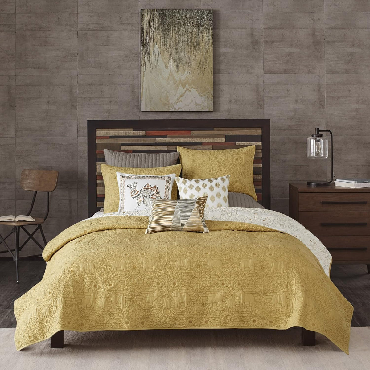 Navy 3 Piece King Coverlet Mini Set U414