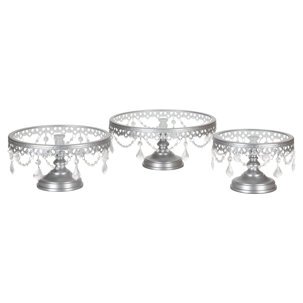 Glass Top Crystal Cake Stand Set M546301
