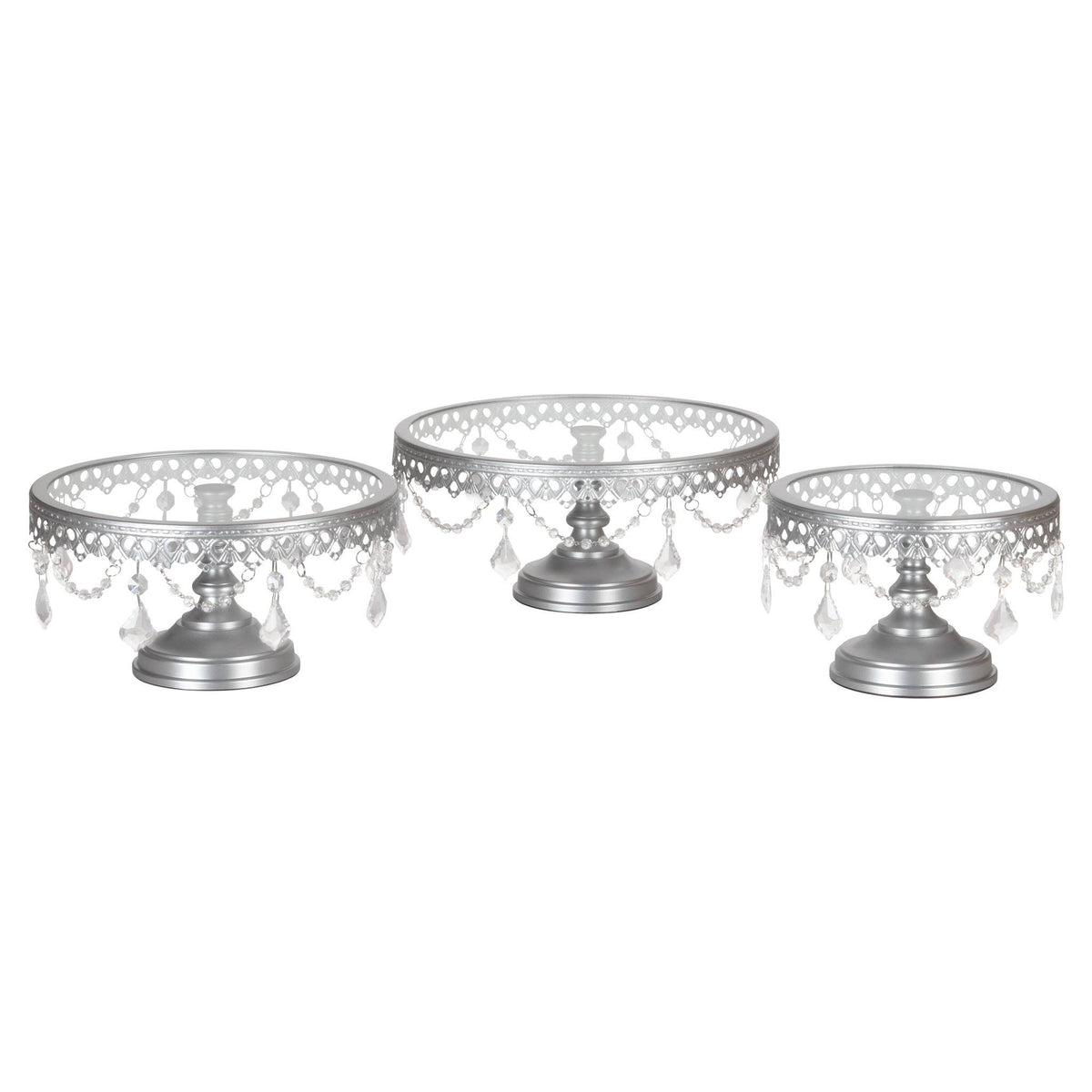 Glass Top Crystal Cake Stand Set M546301