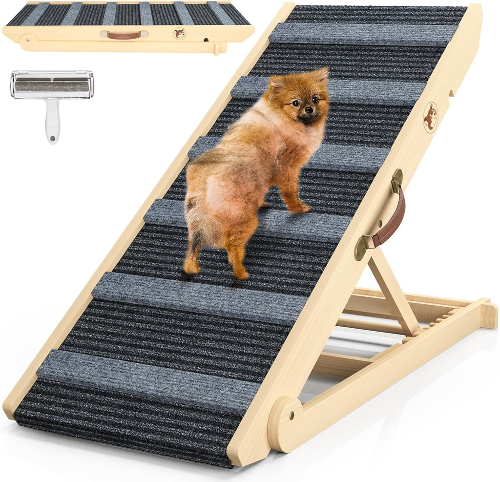 Portable Pet Ramp with 7 Adjustable Heights, Non-Slip, Hold up to 150 LBS P217