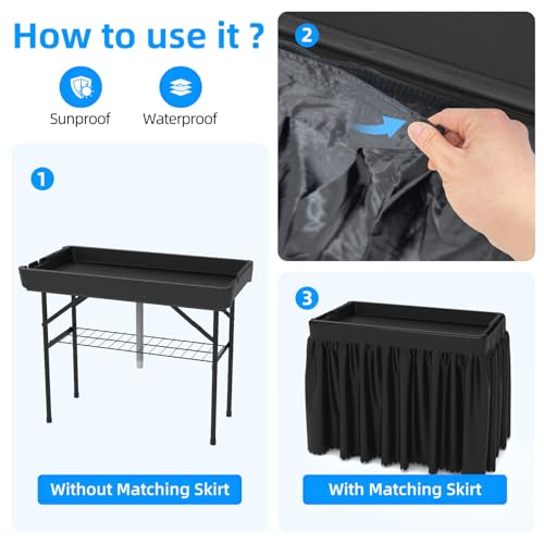 Folding Plastic Cooler Table with Drain Hose G53396
