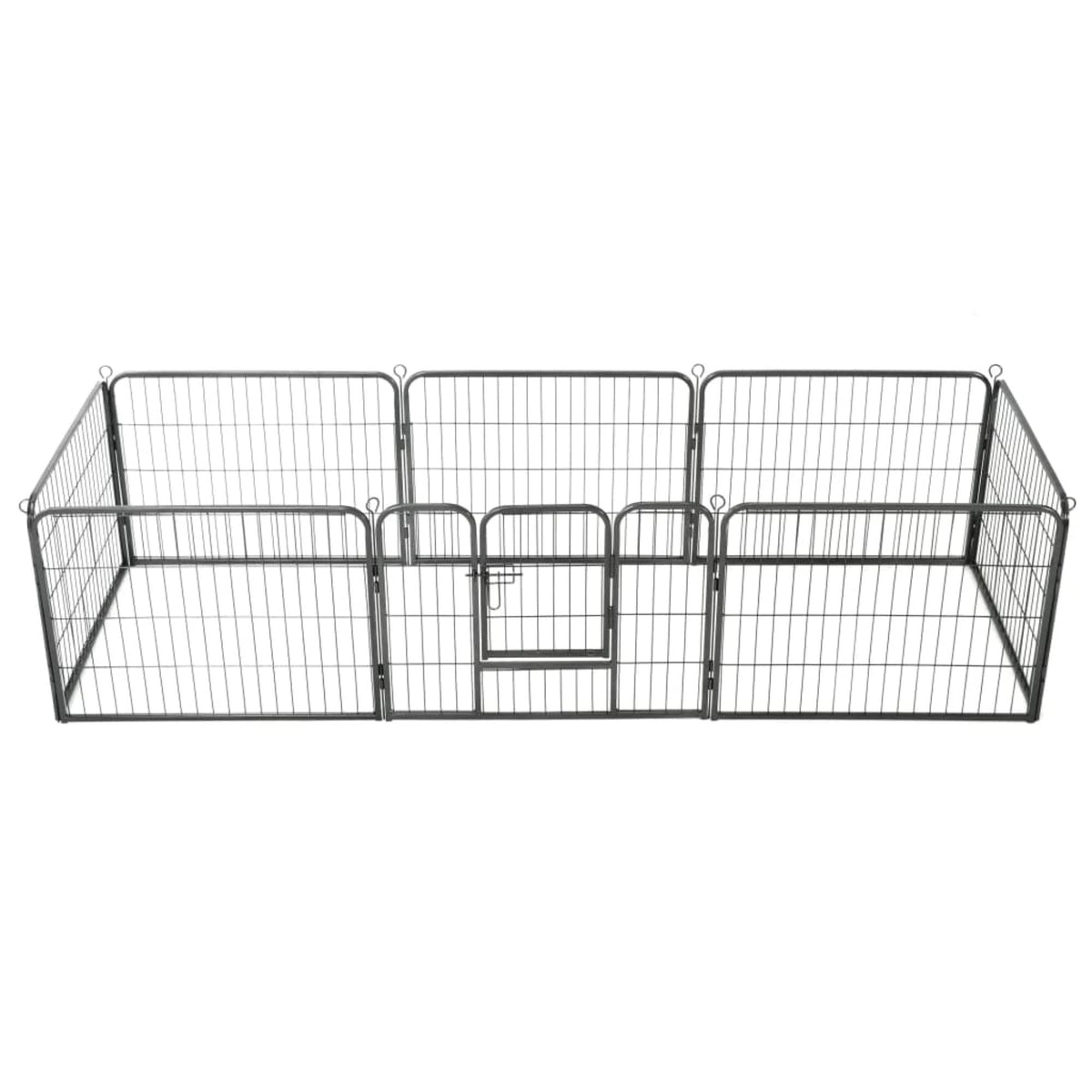 Black 8 Panel Steel Dog Playpen U229772