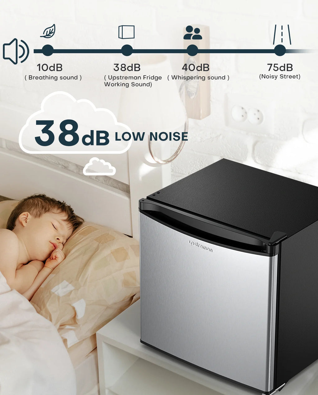 1.7 Cu.ft Mini Fridge with Freezer, Black Compact Refrigerator O193431
