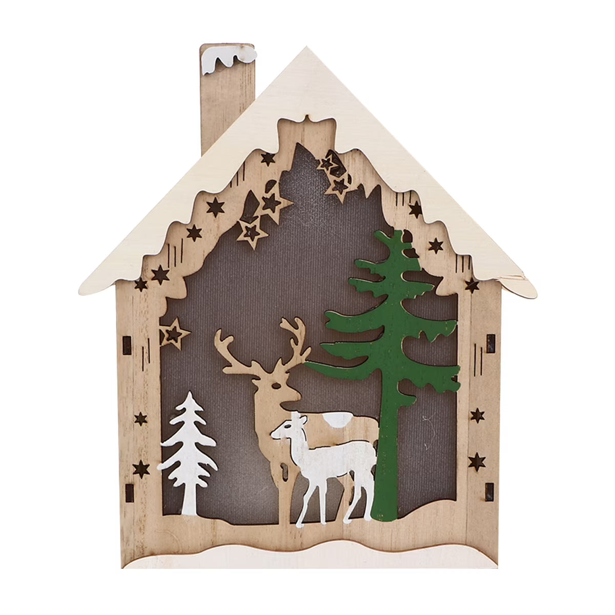 Wooden Mini House Kit with Deer B63396