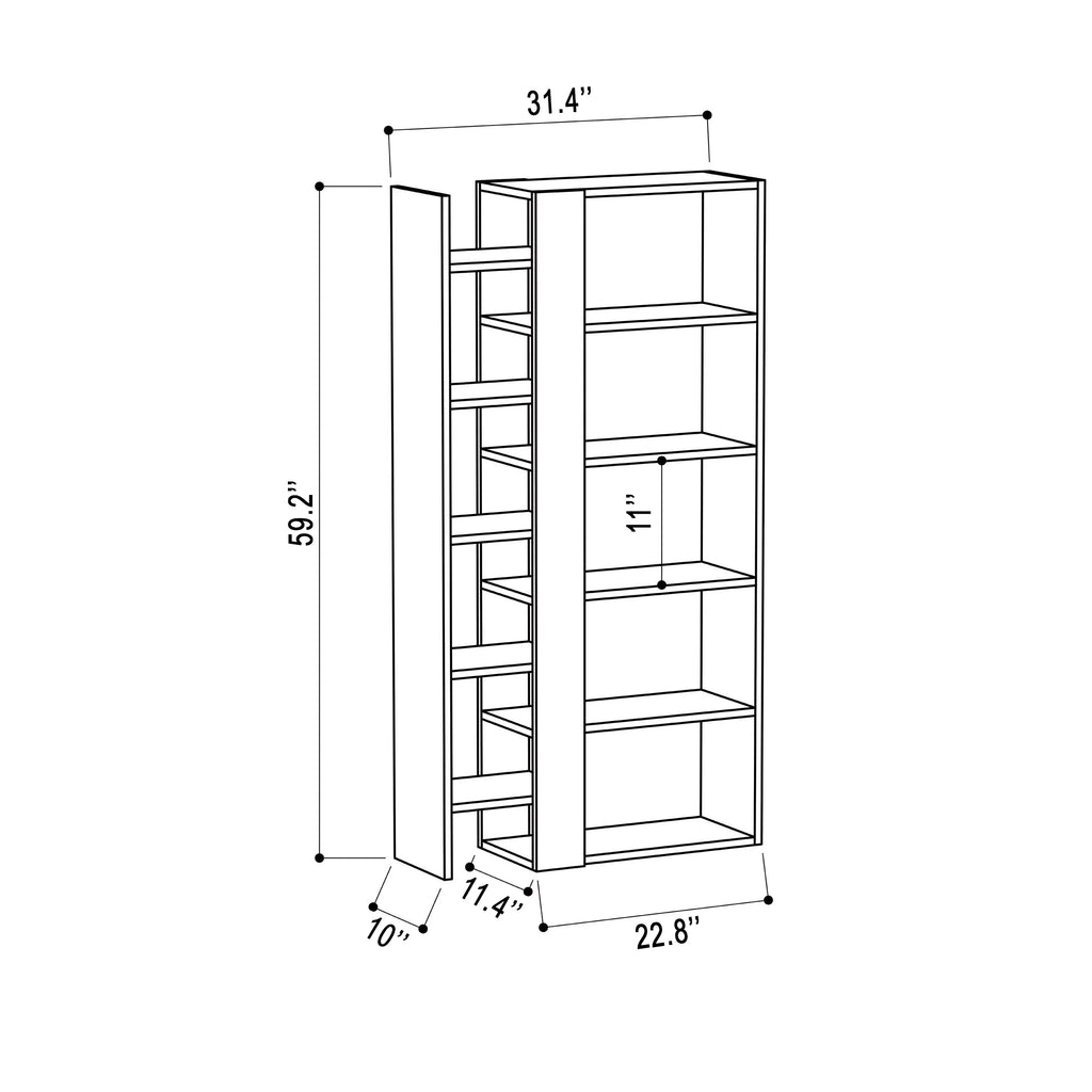 White Light Mocha Modern Bookcase J318313