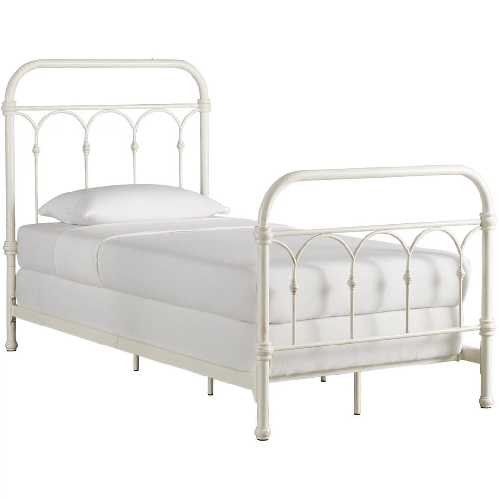 White Classic Metal Twin Bed O96177
