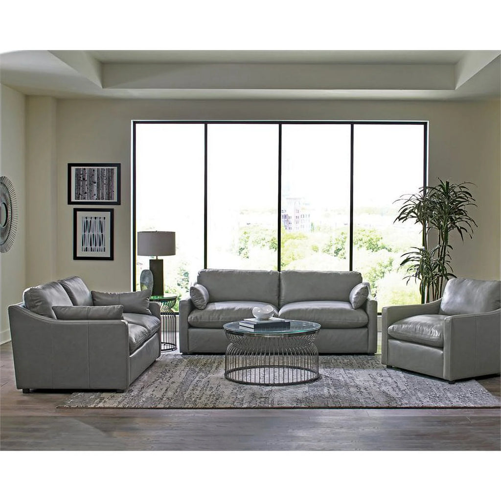 Gray Leather Upholstered Sofa Set C973381