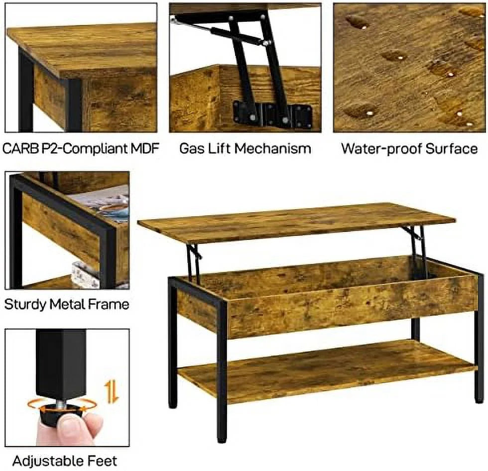 Lift Top Coffee Table with Hidden Compartment M4047