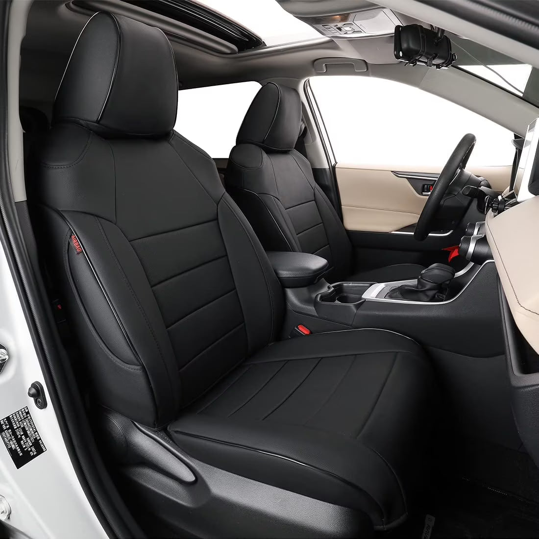 Black Leather Full Set Car Seat Covers for Toyota Corolla Cross 2021 2022 2023 2024 R117