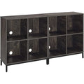 Wood Storage Cube Bookcase, Brown Ash, Set of 2 F6650