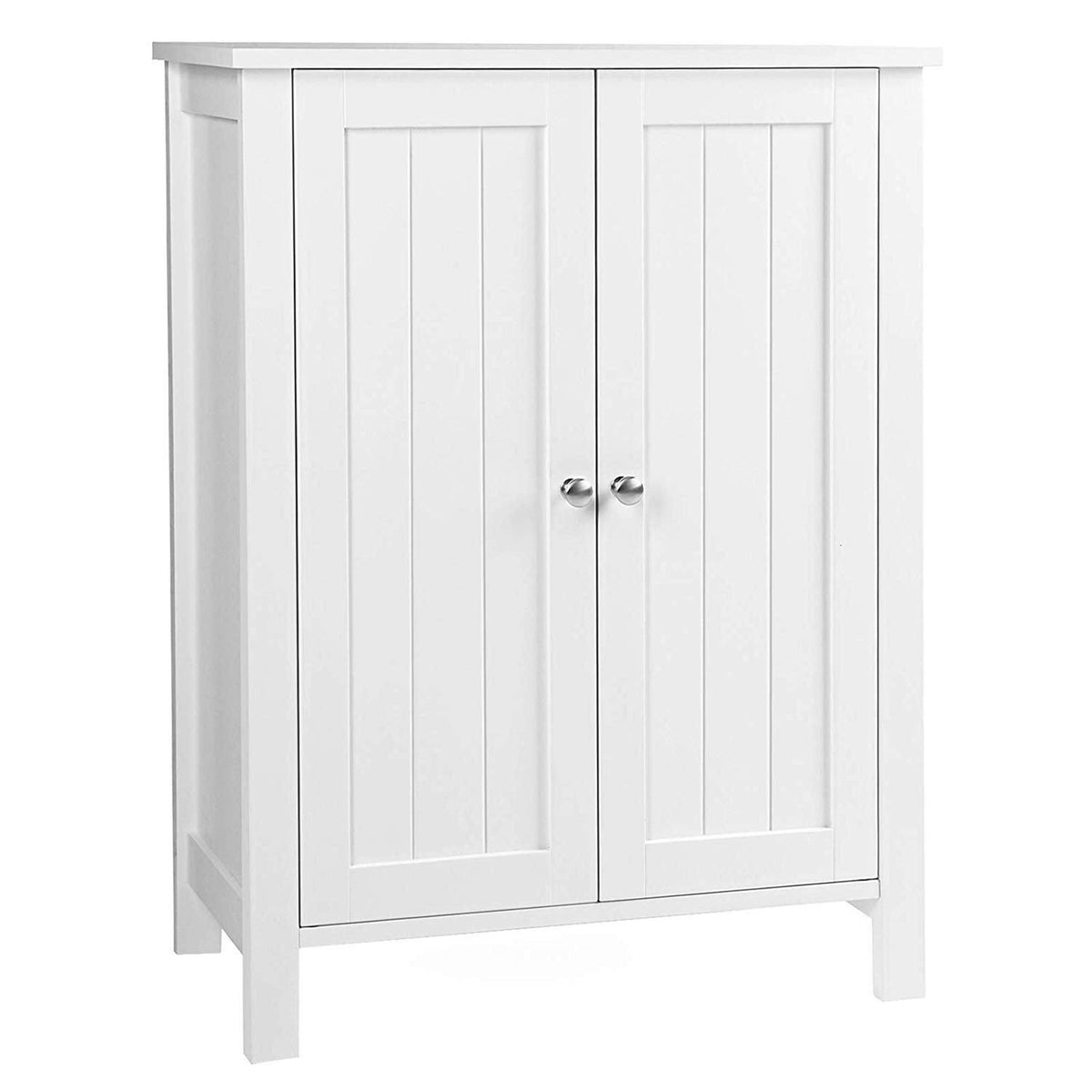 White Storage Cabinet with Double Door Adjustable Shelf K986661
