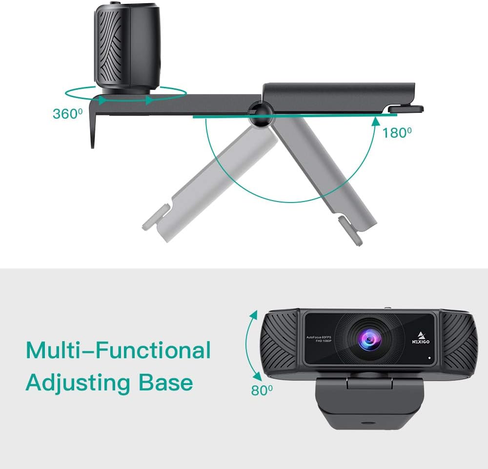 1080P USB Webcam with Microphone and Tripod V56878