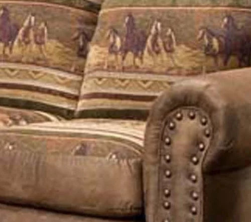 Microfiber Wild Horses Sofa in Brown Z314666