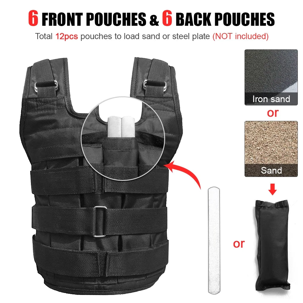 Adjustable Weighted Vest Oxford Exercise Weight Jacket G8080