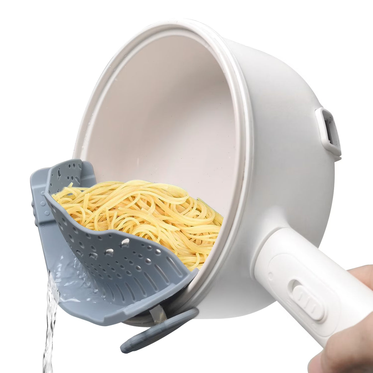 Non-Stick Electric Hot Pot with Strainer, 2.64 Quart, White W68485