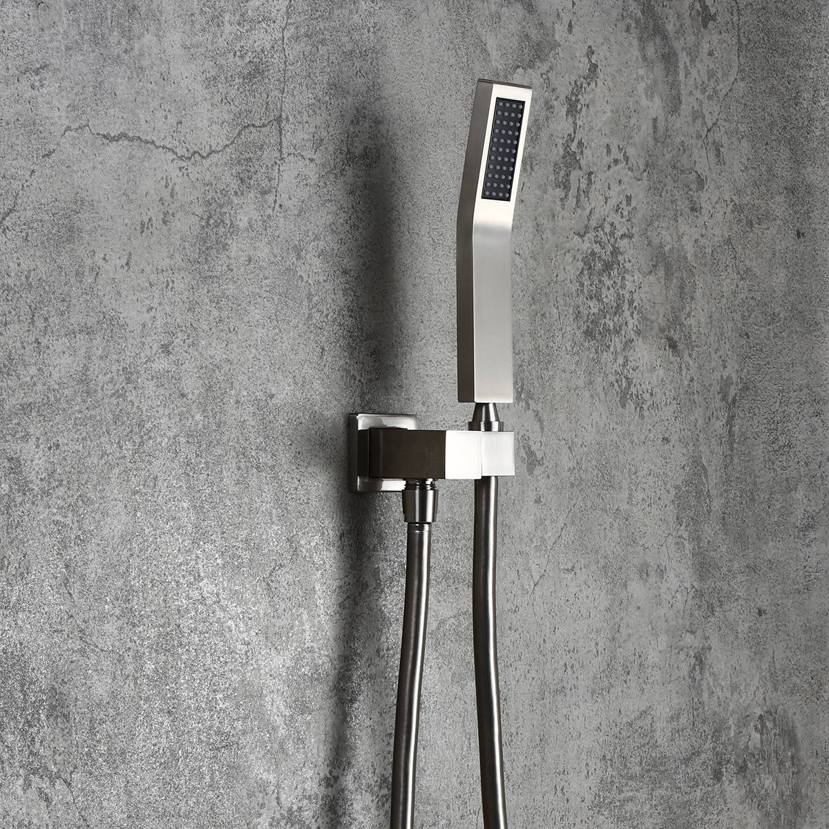 Wall Mounted Rainfall Shower Head Handheld Spray Square Shower Set O129