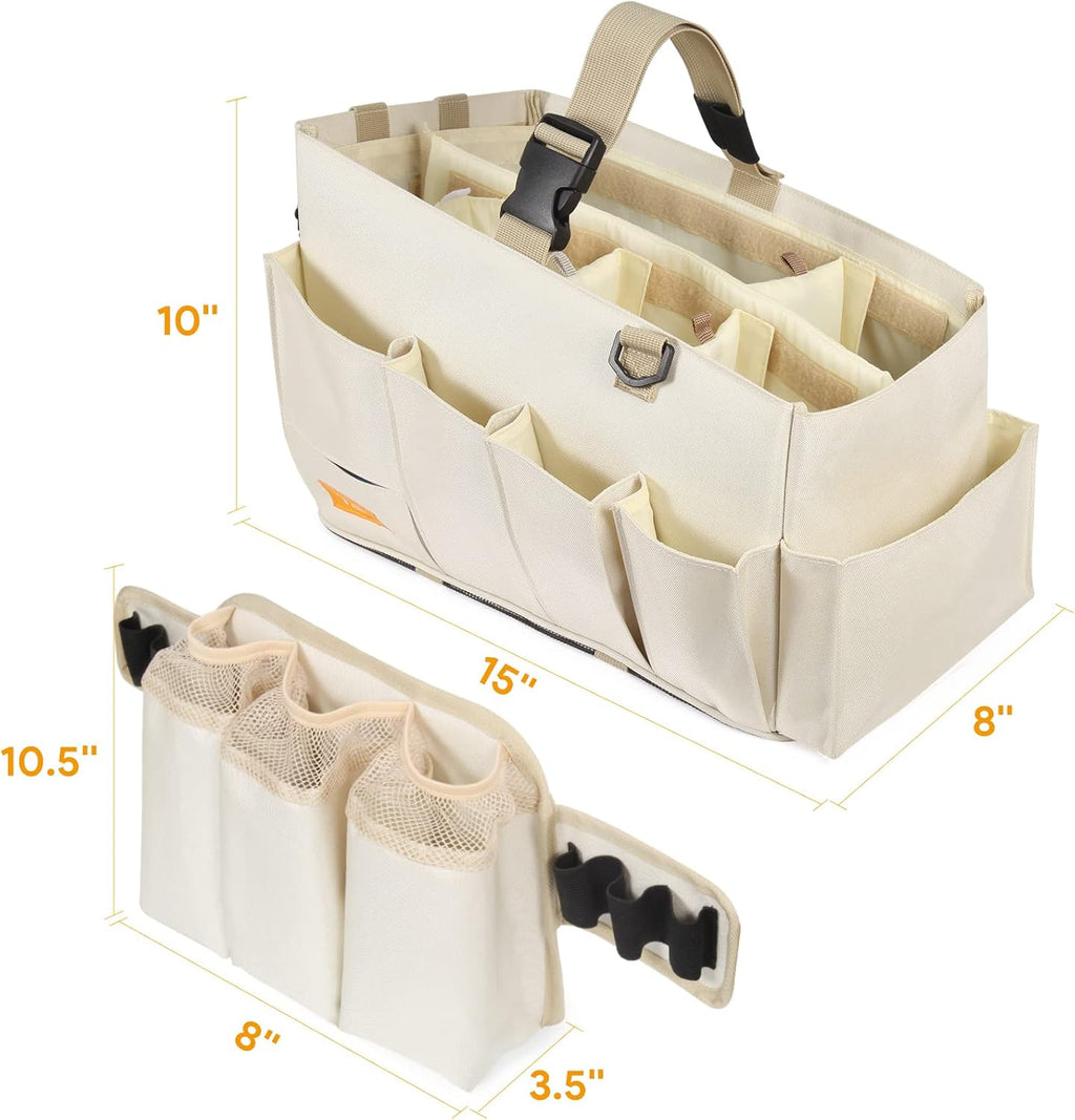 Large Cleaning Caddy Organizer with Handle, 2 in 1 Nesting Bag with Shoulder Strap A407