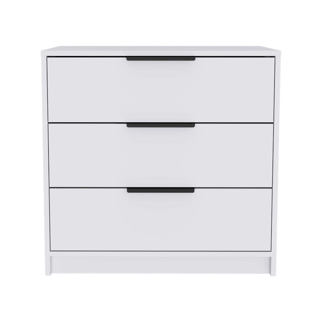 28" White Manufactured Wood Three Drawer Dresser G985