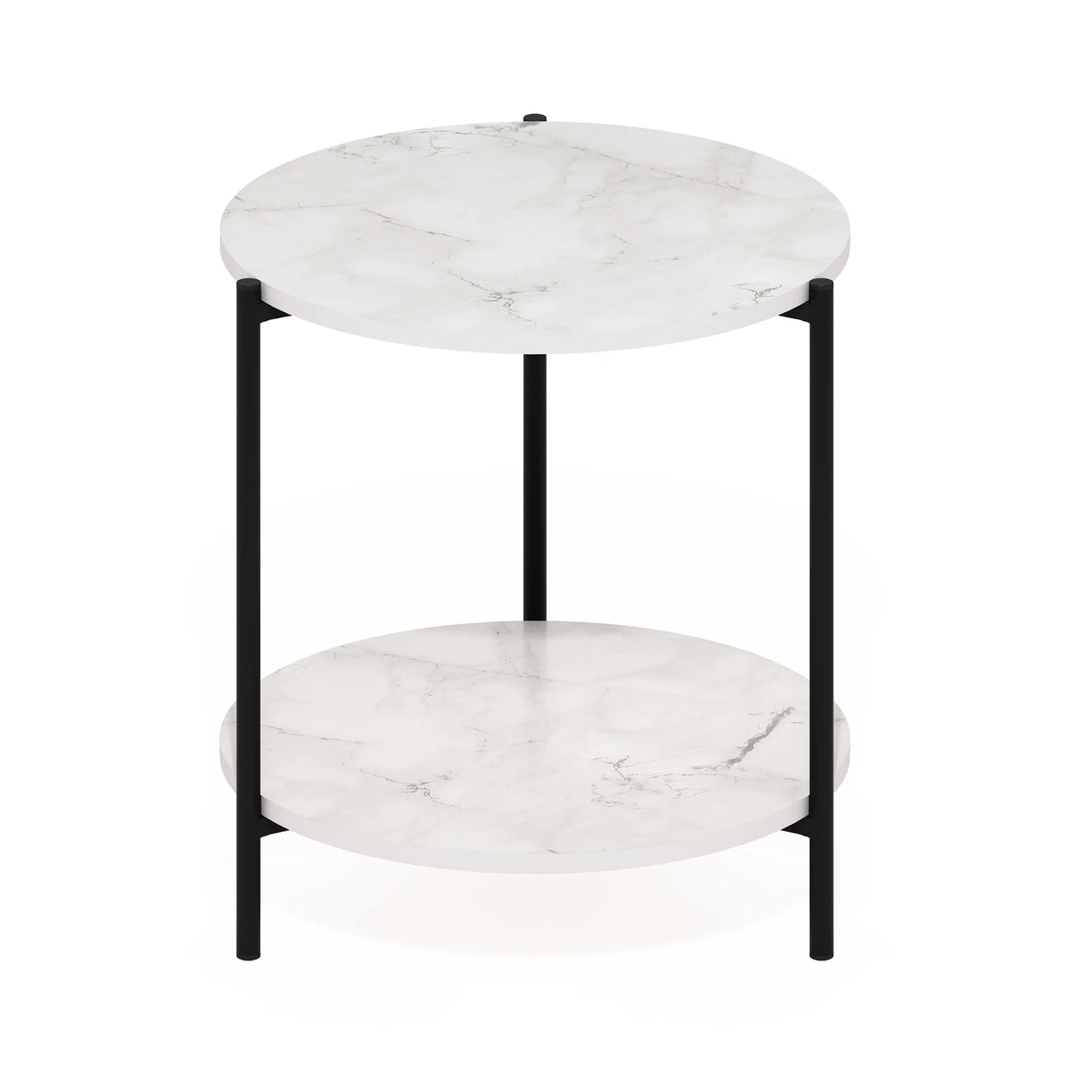2-Tier Round Side End Table with Metal Legs X4887
