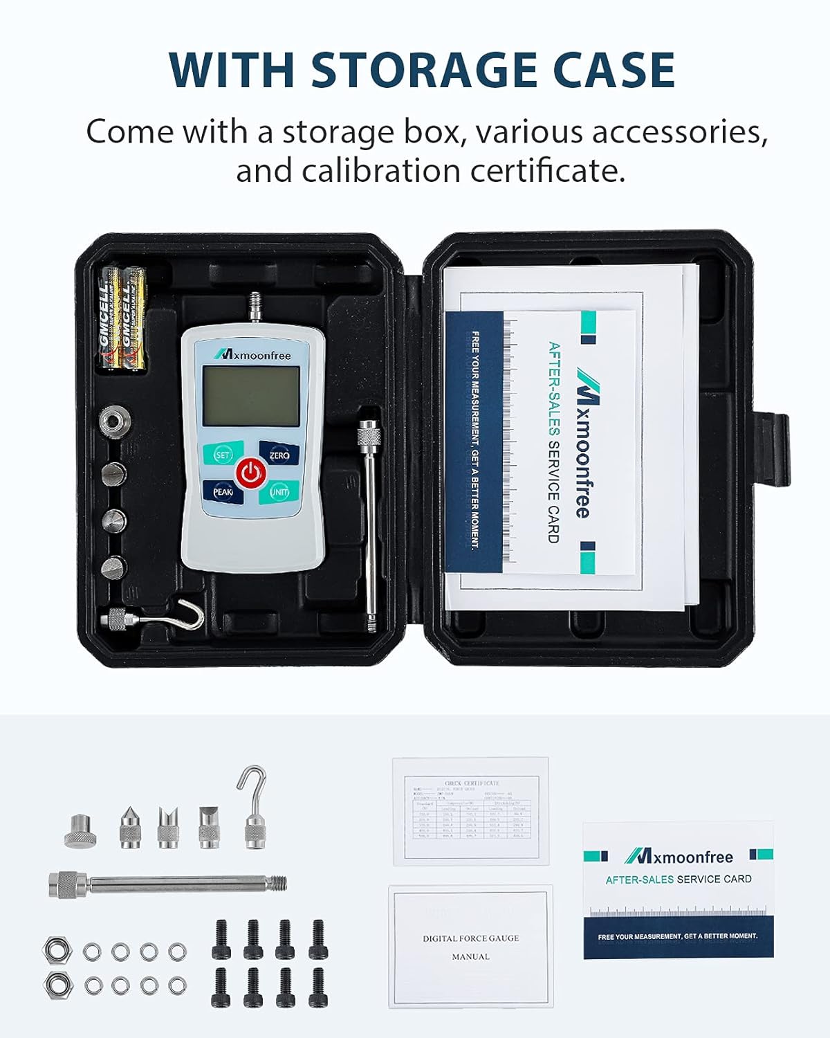 300N Digital Force Gauge Push Pull Gauge Portable Force Meter with Storage Case D839