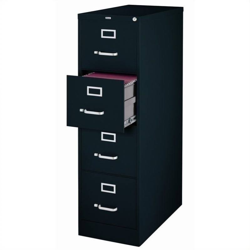 2 Piece 4 Drawer and Mobile 2 Drawer File Cabinet in Black R49678