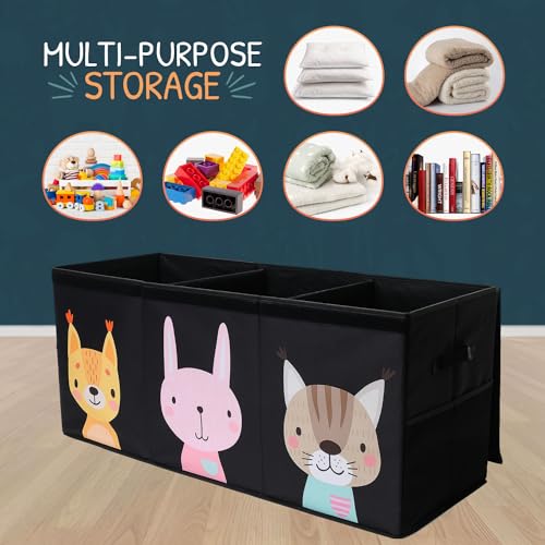 Extra Large Collapsible Toy Storage Organizer with Lid and Dividers O694