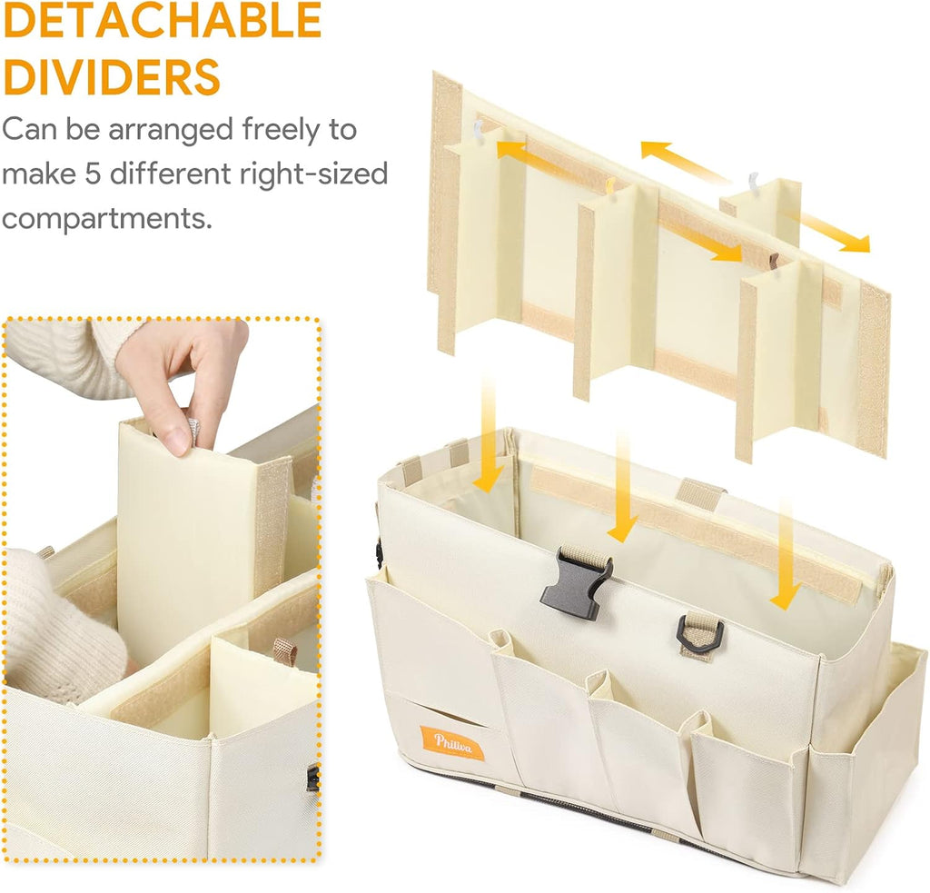 Large Cleaning Caddy Organizer with Handle, 2 in 1 Nesting Bag with Shoulder Strap A407