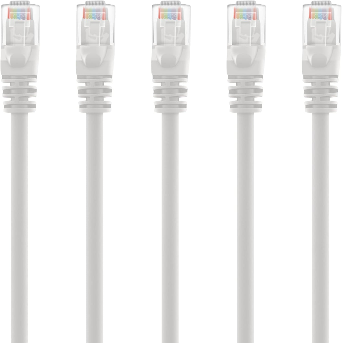 Cat 6 Snagless RJ45 Ethernet Cable 3 Feet White 100-Pack J36364